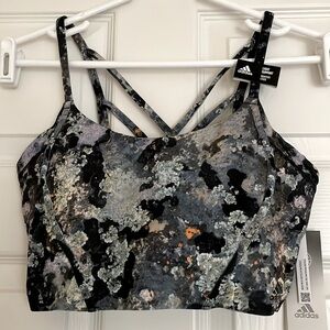 🩵 NWT Adidas Sports Bra Top Aeroready Light Support Multicoloured